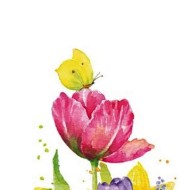 Pacote Com 20 Guardanapos De Papel 33x33cm Butterfly & Bee Napkin